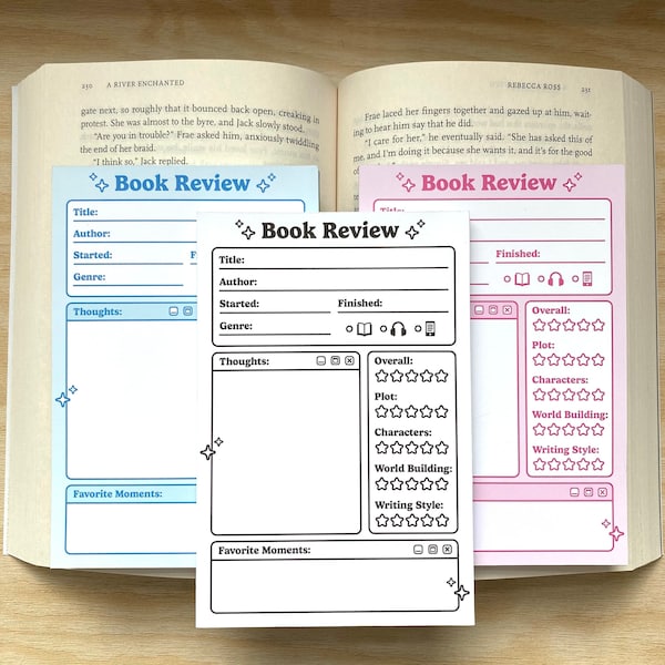 Handmade Book Review 4"x6" Memo Note Pad - 40 Sheets Tear Away Notepad