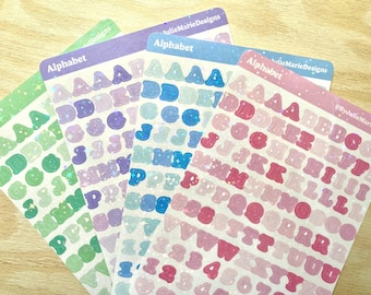 Holographic and Matte Alphabet Stickers, Colorful Letter Stickers for Journaling
