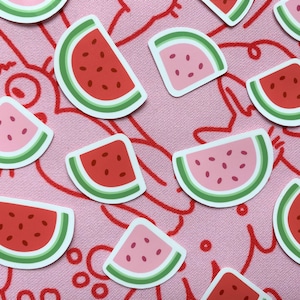 Small Watermelon Glossy Sticker Pack | Pink and Red Watermelon Stickers