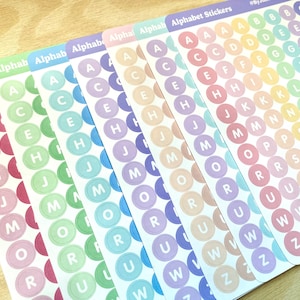 Mini Circle Alphabet Deco Stickers | Letter Journaling Stickers