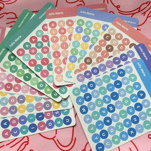 Mini Circle Alphabet Deco Stickers - Letter Stickers - Full Sheet