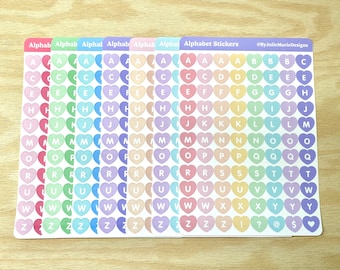 Mini Heart Alphabet Deco Stickers, Letter Journaling Stickers