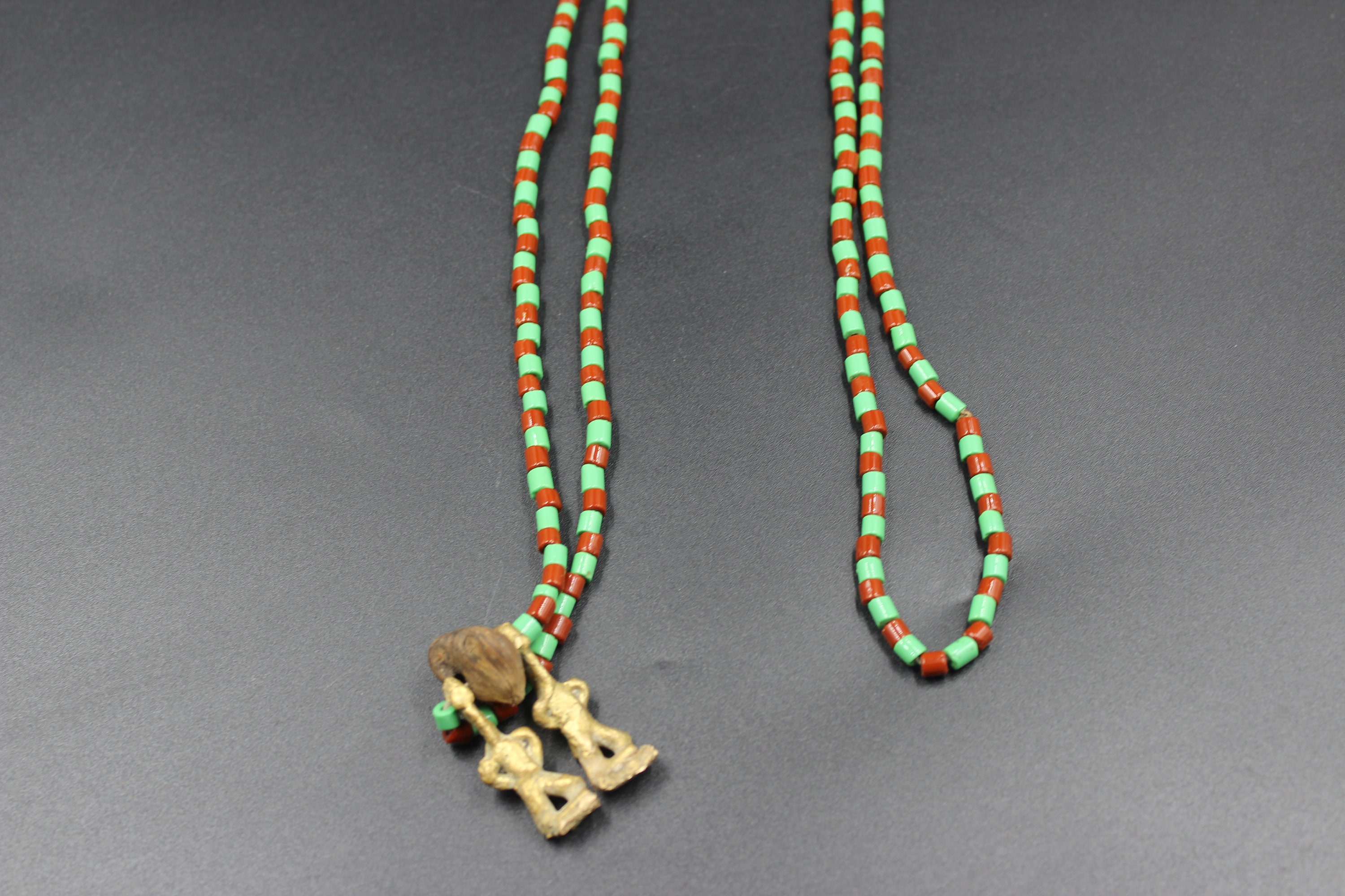 Ide/ileke Ifa Orunmila Beaded Necklace With Ikin and Edan | Green and ...