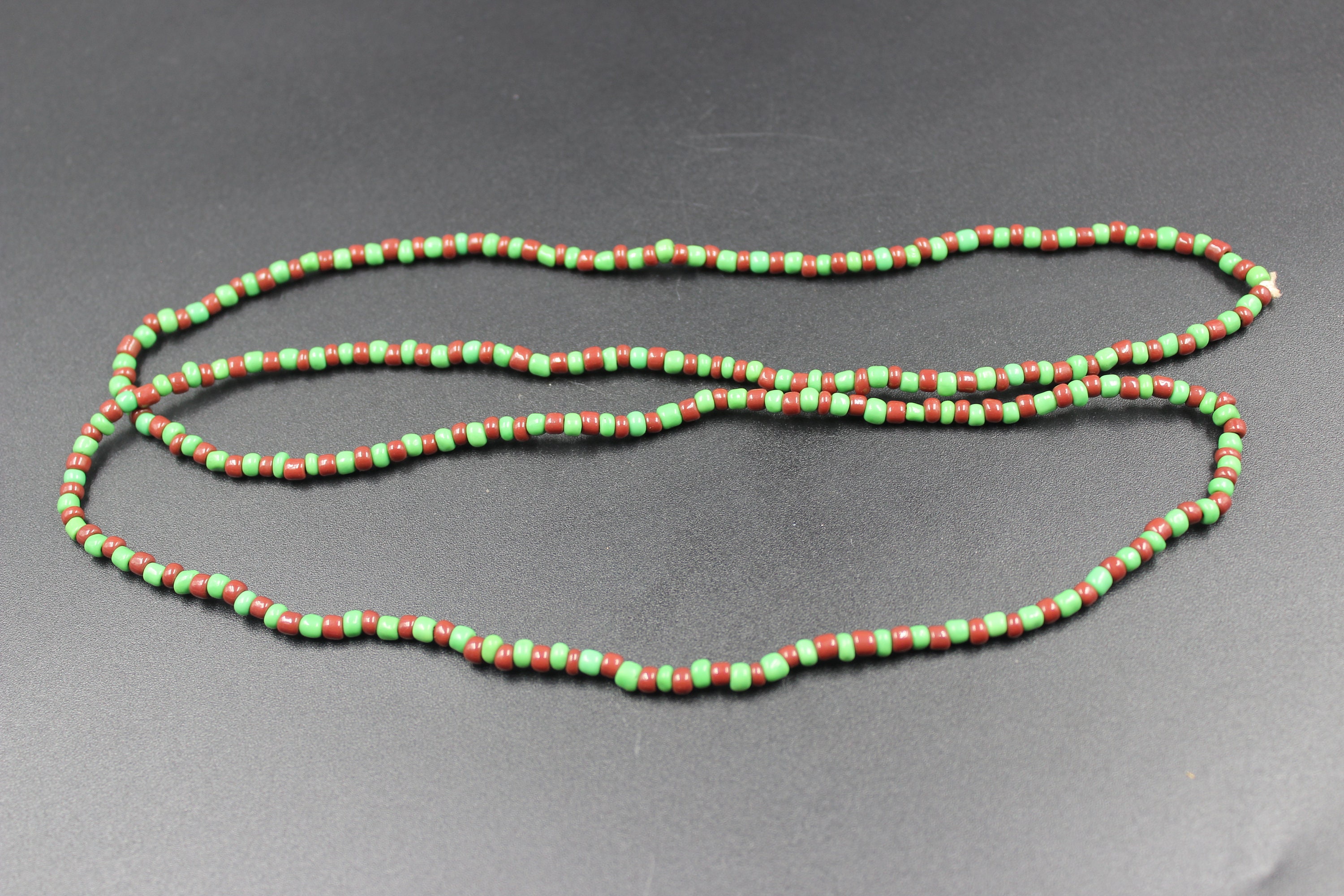 Ide ileke Ifa Orunmila Beaded Necklace waist Beads Green and Brown Yoruba Beads Etsy