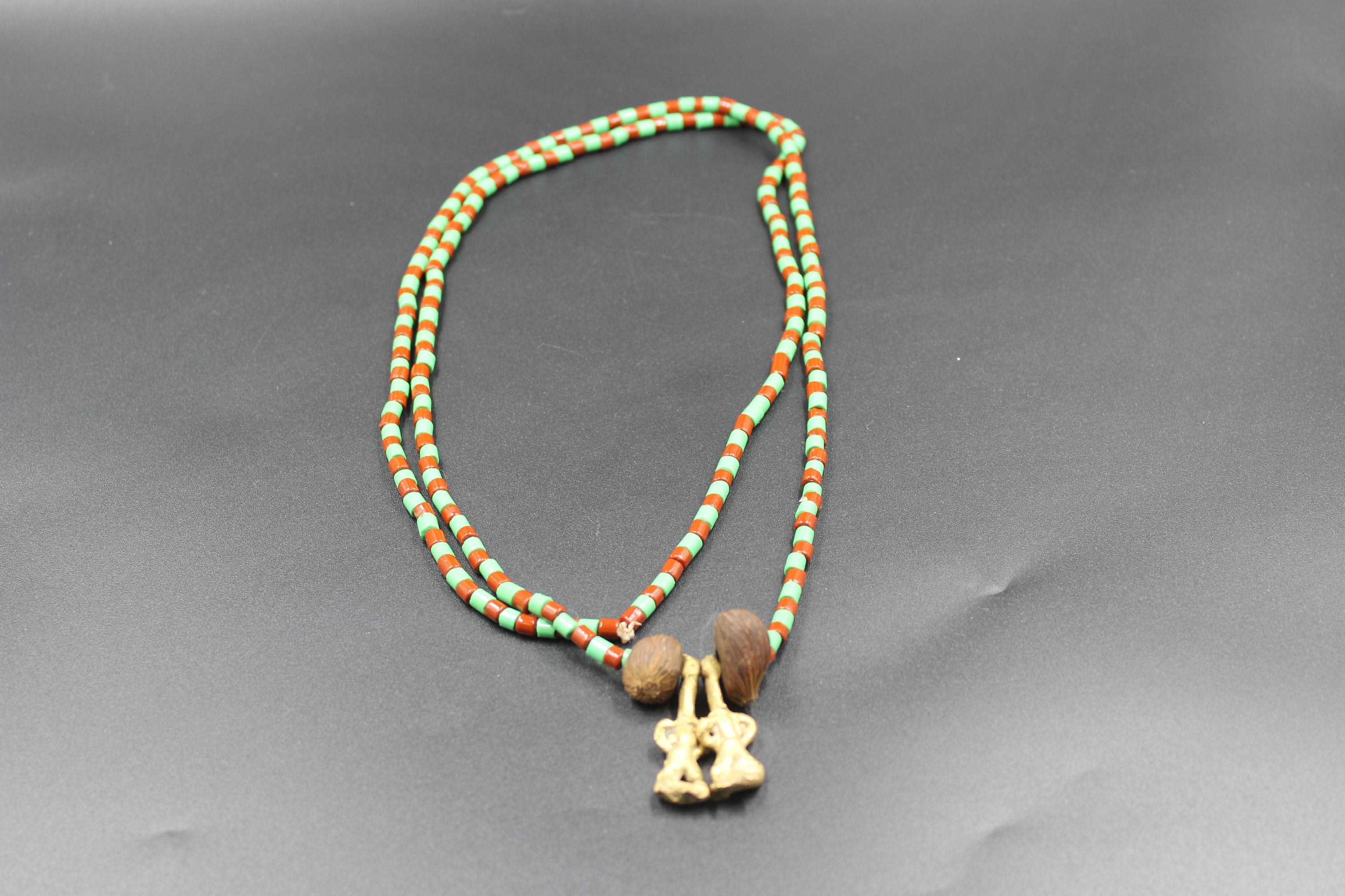 Ide/ileke Ifa Orunmila Beaded Necklace With Ikin and Edan | Green and ...