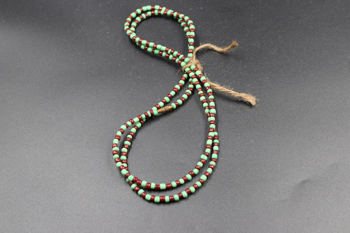 Ide/ileke Ifa Orunmila Beaded Necklace/waist Beads | Green and Brown ...