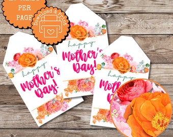 Floral Cookie Tag, Printable Party Favor Tags, Digital Download Tag, Digital Goodie bag Tag, Cookie Packaging, Mother’s Day, Mama, Mom