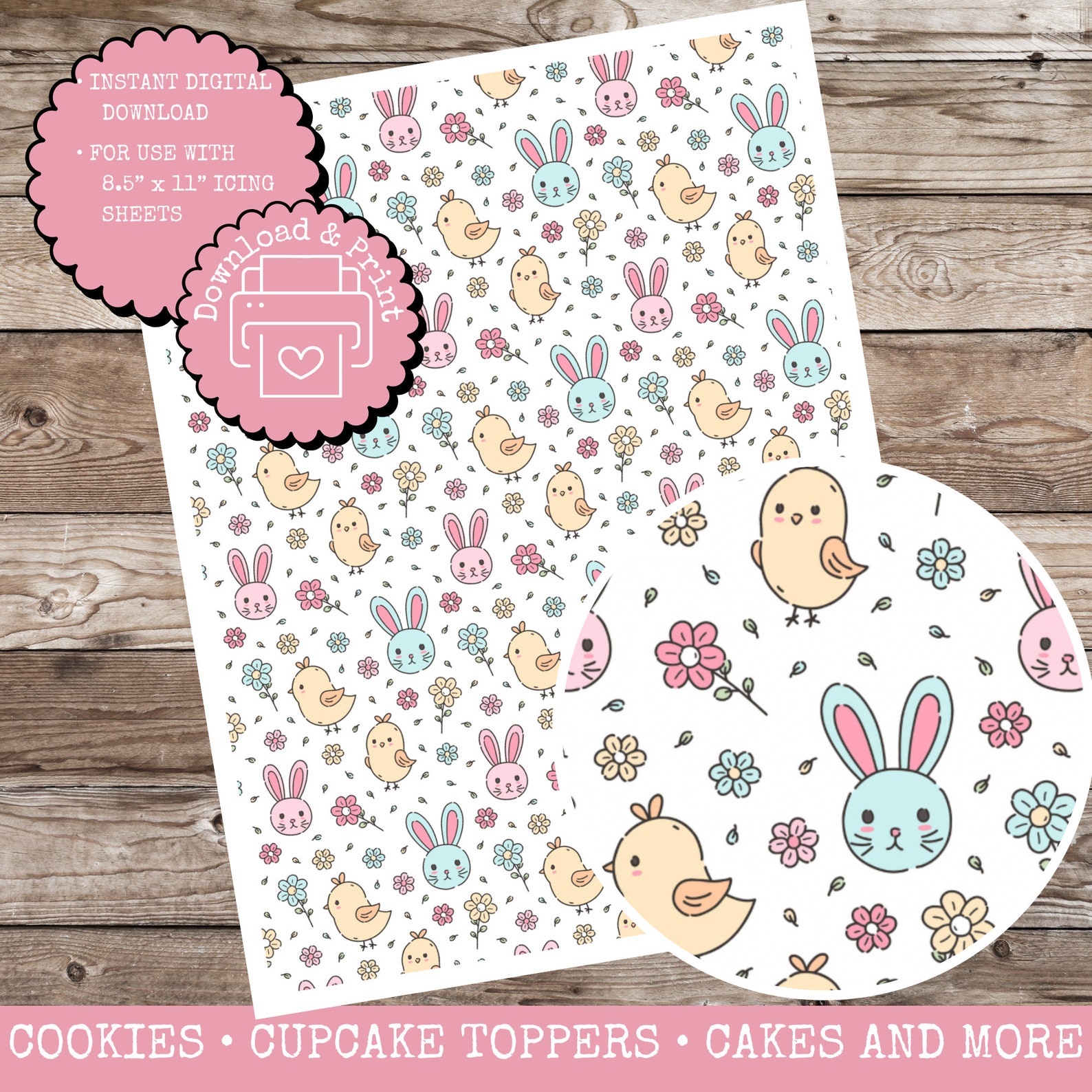 Easter Edible Icing Digital Download, Printable Icing Sheet File ...
