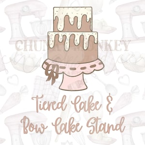 Cake Cookie Cutter STL, Cookie Cutter, STL file, Digital Download, Multiple Sizes, Digital, Tiered, Coquette, Bow, Birthday, Cake, Wedding