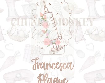 Francesca Plaque Cookie Cutter STL, Cookie Cutter, STL file, Digital Download, Multiple Sizes, Digital, birthday, Wedding, Plaque, Baby
