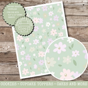 Easter Edible Icing Digital Download, Printable Icing Sheet File , Edible Icing Print Sheet, Cookie, Cake, Cupcakes, Cupcake Topper, Floral