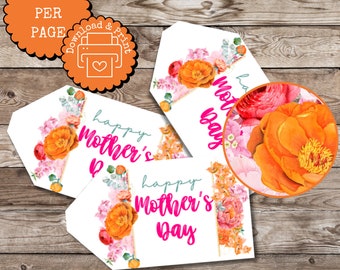 Floral Cookie Tag, Printable Party Favor Tags, Digital Download Tag, Digital Goodie bag Tag, Cookie Packaging, Mother’s Day, Mama, Mom