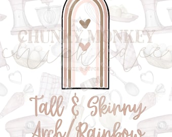 Tall Skinny Arch Cookie Cutter STL, Cookie Cutter, STL file, Digital Download, Multiple Sizes, Digital, Arch, Rainbow, Tall, Skinny, Plaque
