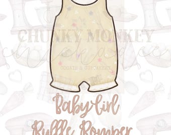 Baby Girl Romper Cookie Cutter STL, Cookie Cutter, STL file, Digital Download, Multiple Sizes, Digital, Baby in Bloom, Ruffle, Baby Shower