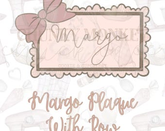 Scalloped Rectangle Plaque Cookie Cutter STL, Cookie Cutter, STL file, Digital Download, Multiple Sizes, Digital, Margo, Coquette, Bow
