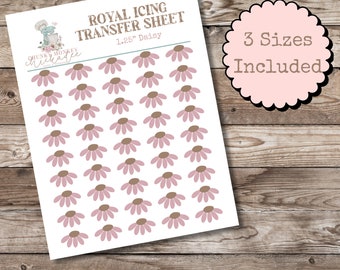 Daisy Royal Icing Transfer Sheet, Royal Icing Template, Royal Icing Design Template, flower, Multiple Sizes, Digital, floral, Easter