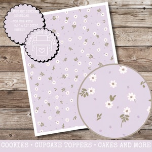 Easter Edible Icing Digital Download, Printable Icing Sheet File , Edible Icing Print Sheet, Cookie, Cake, Cupcakes, Cupcake Topper, Floral