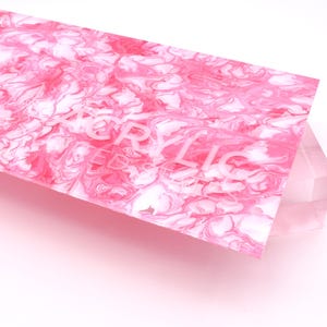 Acrylic Sheet 1/8" Marble Swirl Pink Transparent - Plexiglass Plastic Acrylic sheet (DIY, Craft, Glowforge, Laser Cutting, CNC,...)