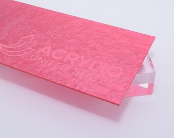Acrylic Sheet 1/8" Pearl Pink Glossy - Plexiglass Plastic Acrylic sheet (DIY, Craft, Glowforge, Laser Cutting, CNC,...)