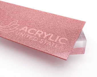 Acrylic Sheet 1/8" Pink Glitter Two-Sided - Plexiglass Plastic Acrylic sheet (DIY, Craft, Glowforge, Laser Cutting, CNC,...)