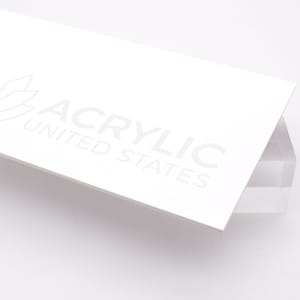 Acrylic Sheet 1/8"-1/4" Frosted P95 White #M7508 - Plexiglass Plastic Acrylic sheet (DIY, Craft, Glowforge, Laser Cutting, CNC,...)