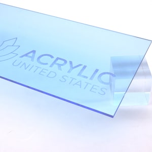 Acrylic Sheet 1/8" Blue Fluorescent #9092 - Plexiglass Plastic Acrylic sheet (DIY, Craft, Glowforge, Laser Cutting, CNC,...)