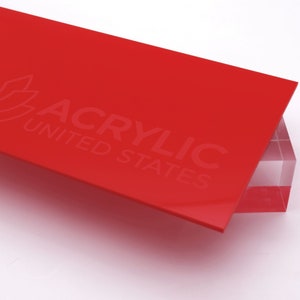 Acrylic Sheet 1/8&quot; Dark Red Translucent #2157 - Plexiglass Plastic Acrylic sheet (DIY, Craft, Glowforge, Laser Cutting, CNC,...)
