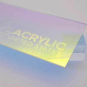 Acrylic Sheet 1/8&quot; Radiant Iridescent Transparent - Plexiglass Plastic Acrylic sheet (DIY, Craft, Glowforge, Laser Cutting, CNC,...)