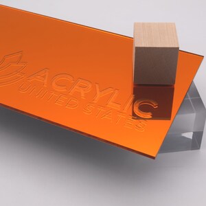 thumbnail interactive-video image 1 of Amber Transparent Acrylic Plexiglass Sheet .125" (1/8") X 24" X 48" – USA Made, #2422 1 of 2