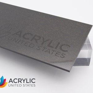 Acrylic Sheet 1/8" Black Gold Dust - Plexiglass Plastic Acrylic sheet (DIY, Craft, Glowforge, Laser Cutting, CNC,...)