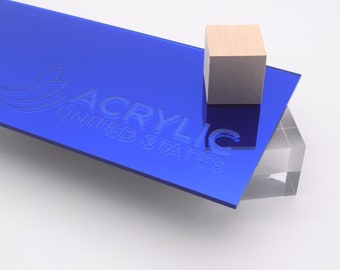 Acrylic Sheet 1/8" Royal Blue Mirror #2424 - Plexiglass Plastic Acrylic sheet (DIY, Craft, Glowforge, Laser Cutting, CNC,...)