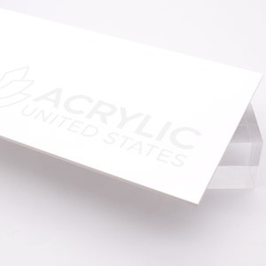 Acrylic Sheet 1/16&quot;-1/8&quot;-3/16&quot;-1/4&quot; White #7508 - Plexiglass Plastic Acrylic sheet (DIY, Craft, Glowforge, Laser Cutting, CNC,...)