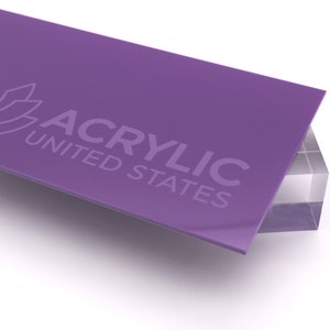 Acrylic Sheet 1/8&quot; Purple - Plexiglass Plastic Acrylic sheet (DIY, Craft, Glowforge, Laser Cutting, CNC,...)