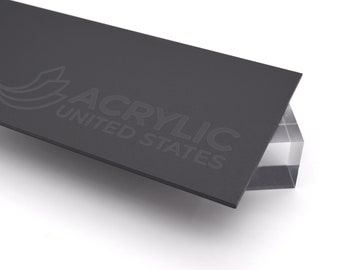 Feuille acrylique 1/8"-1/4" noire # M2025 dépoli P95 - Feuille acrylique en plastique plexiglas (bricolage, artisanat, Glowforge, découpe laser, CNC,...)