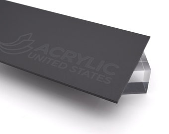 Acrylic Sheet 1/8"-3/16"-1/4" Black #M2025 Frosted P95 - Plexiglass Plastic Acrylic sheet (DIY, Craft, Glowforge, Laser Cutting, CNC,...)
