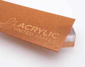 Acrylic Sheet 1/8" Orange Glitter Two-Sided - Plexiglass Plastic Acrylic sheet (DIY, Craft, Glowforge, Laser Cutting, CNC,...)