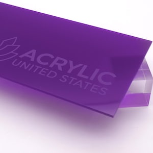Acrylic Sheet 1/8&quot; Violet Translucent #2287 - Plexiglass Plastic Acrylic sheet (DIY, Craft, Glowforge, Laser Cutting, CNC,...)