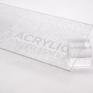 Acrylic Sheet 1/8&quot; Sparkle Clear Transparent - Plexiglass Plastic Acrylic sheet (DIY, Craft, Glowforge, Laser Cutting, CNC,...)