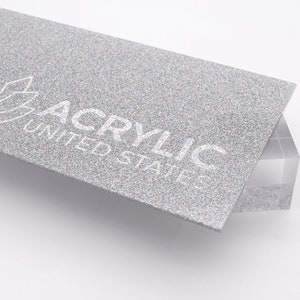 Acrylic Sheet 1/8&quot; Silver Rainbow Glitter Two-Sided - Plexiglass Plastic Acrylic sheet (DIY, Craft, Glowforge, Laser Cutting, CNC,...)