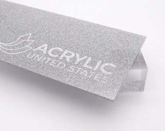 Acrylic Sheet 1/8" Silver Rainbow Glitter Two-Sided - Plexiglass Plastic Acrylic sheet (DIY, Craft, Glowforge, Laser Cutting, CNC,...)