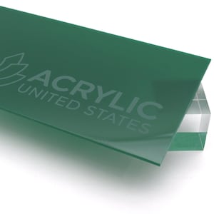 Acrylic Sheet 1/8&quot; Green Translucent #2030 - Plexiglass Plastic Acrylic sheet (DIY, Craft, Glowforge, Laser Cutting, CNC,...)