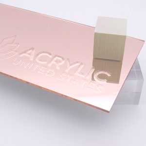 Acrylic Sheet 1/8" Rose Gold Mirror #1350 - Plexiglass Plastic Acrylic sheet (DIY, Craft, Glowforge, Laser Cutting, CNC,...)