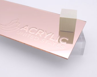 Acrylic Sheet 1/8" Rose Gold Mirror #1350 - Plexiglass Plastic Acrylic sheet (DIY, Craft, Glowforge, Laser Cutting, CNC,...)