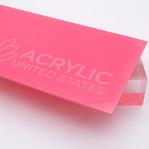 Acrylic Sheet 1/8&quot; Pink #3199 - Plexiglass Plastic Acrylic sheet (DIY, Craft, Glowforge, Laser Cutting, CNC,...)