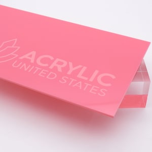 Acrylic Sheet 1/8" Pink #3199 - Plexiglass Plastic Acrylic sheet (DIY, Craft, Glowforge, Laser Cutting, CNC,...)