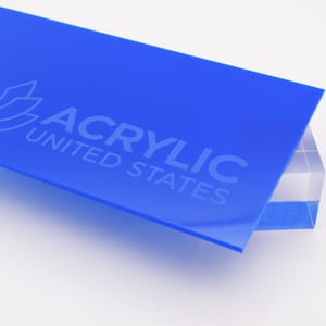 Acrylic Sheet 1/8&quot; Blue Translucent #2114 - Plexiglass Plastic Acrylic sheet (DIY, Craft, Glowforge, Laser Cutting, CNC,...)