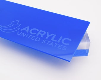 Acrylic Sheet 1/8" Blue Translucent #2114 - Plexiglass Plastic Acrylic sheet (DIY, Craft, Glowforge, Laser Cutting, CNC,...)