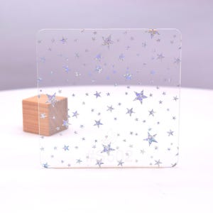 Acrylic Sheet 1/8&quot; Holographic Stars Raimbow Transparent - Plexiglass Plastic Acrylic sheet (DIY, Craft, Glowforge, Laser Cutting, CNC,...)