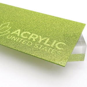 Acrylic Sheet 1/8&quot; Light Green Glitter Two-Sided - Plexiglass Plastic Acrylic sheet (DIY, Craft, Glowforge, Laser Cutting, CNC,...)