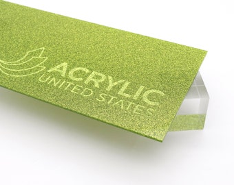 Acrylic Sheet 1/8" Light Green Glitter Two-Sided - Plexiglass Plastic Acrylic sheet (DIY, Craft, Glowforge, Laser Cutting, CNC,...)